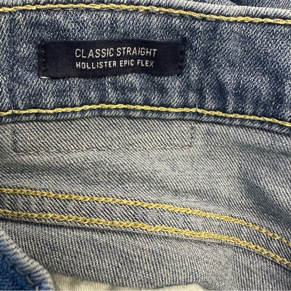 Hollister men’s MEDIUM WASH STRAIGHT JEANS W34 L32 (b6) - Picture 5 of 5